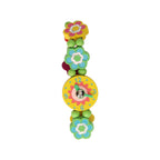 Horloge hout bloem