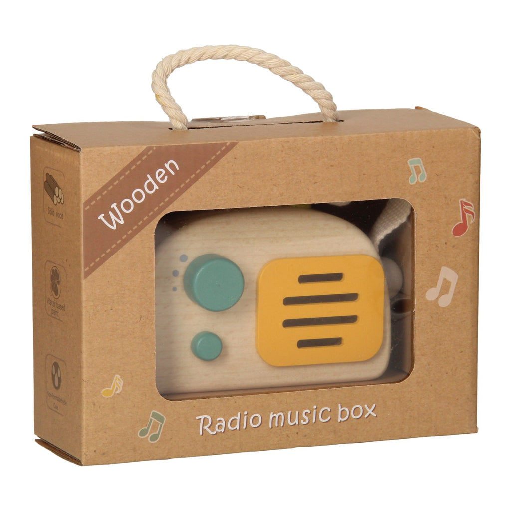 Houten radio - grijs