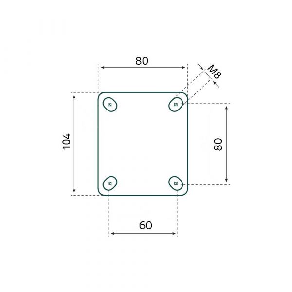 Tarsus zwenkwiel 80 mm. blauw