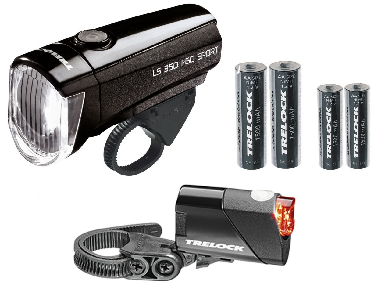 Trelock Verlichtingset LS350 + LS710 I-Go Sport Zwart