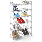 Metaltex schoenenrek 6 etages 64x23x104 cm zilver