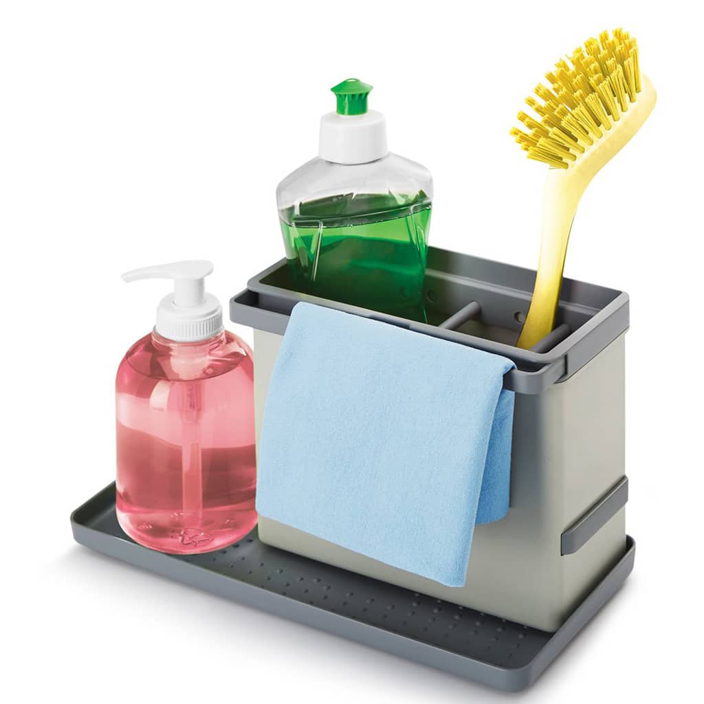 Metaltex kitchen helpers tidy tex gootsteen organiser 24x13x14 cm grijs