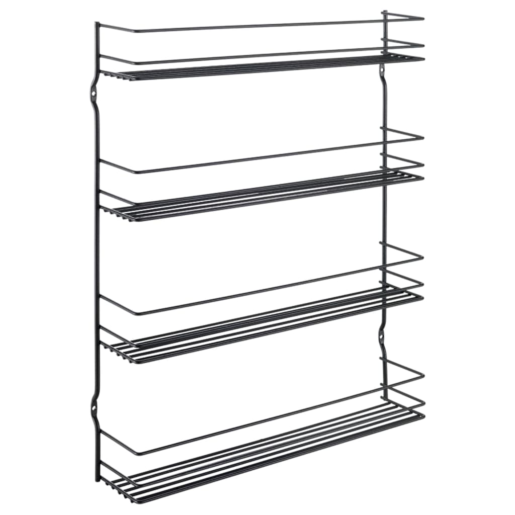 Metaltex pepito 4 wandkruidenrek 4 etages 36x8x45 cm zwart