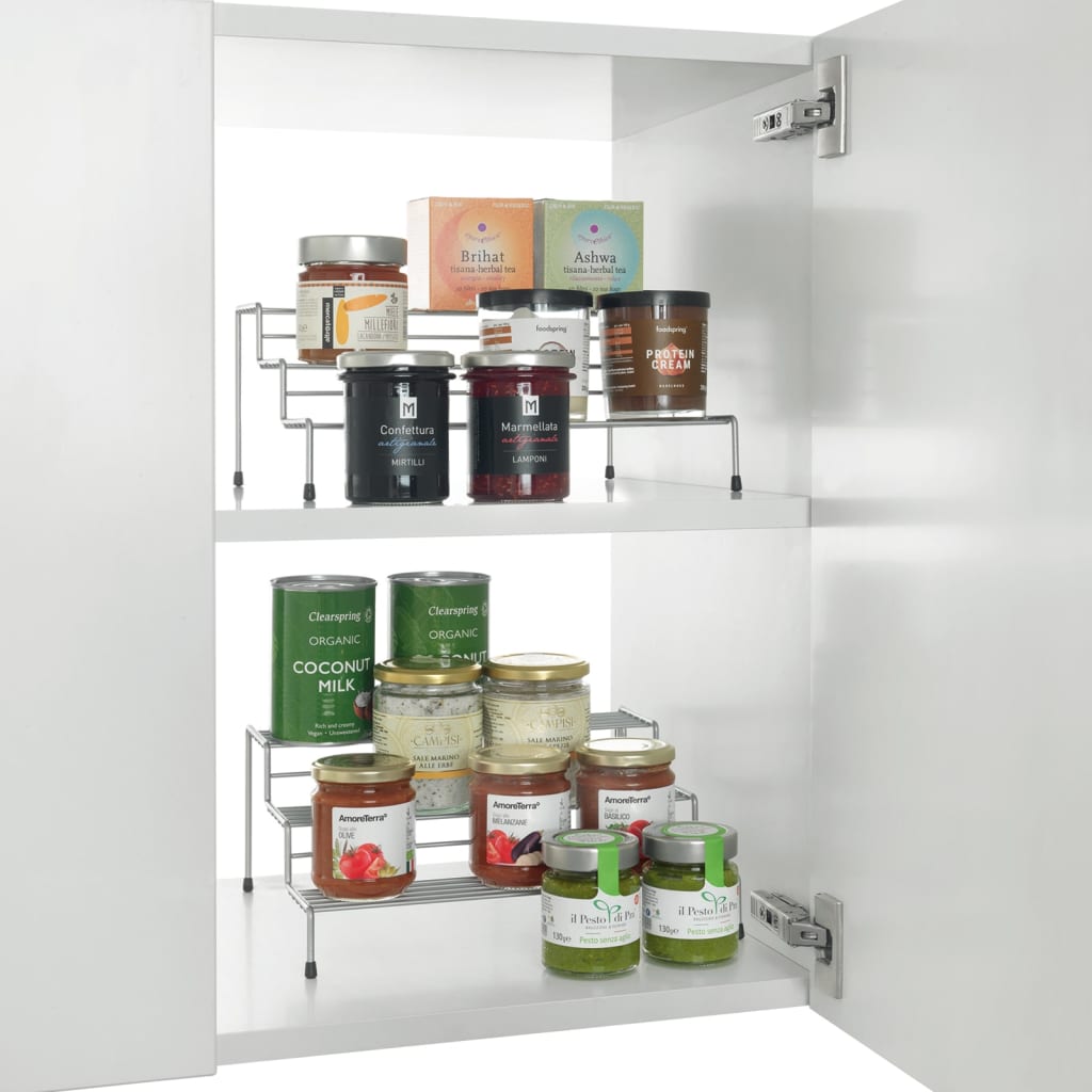 Metaltex smart kitchen 2-delig schuifbaar kruidenrek 28 55x23x13 cm zilver