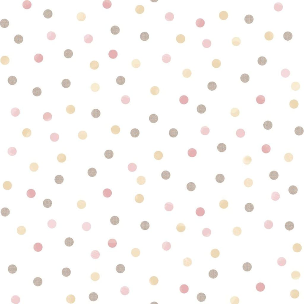 Noordwand behang mondo baby confetti dots roze wit bruin