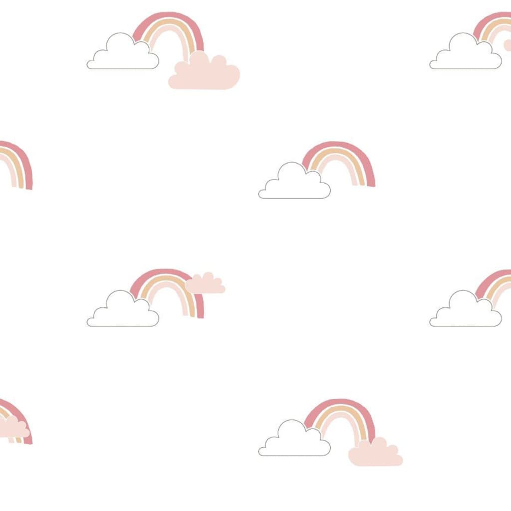 Noordwand behang mondo baby rainbows wit en roze