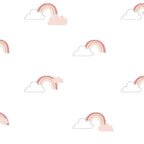 Noordwand behang mondo baby rainbows wit en roze