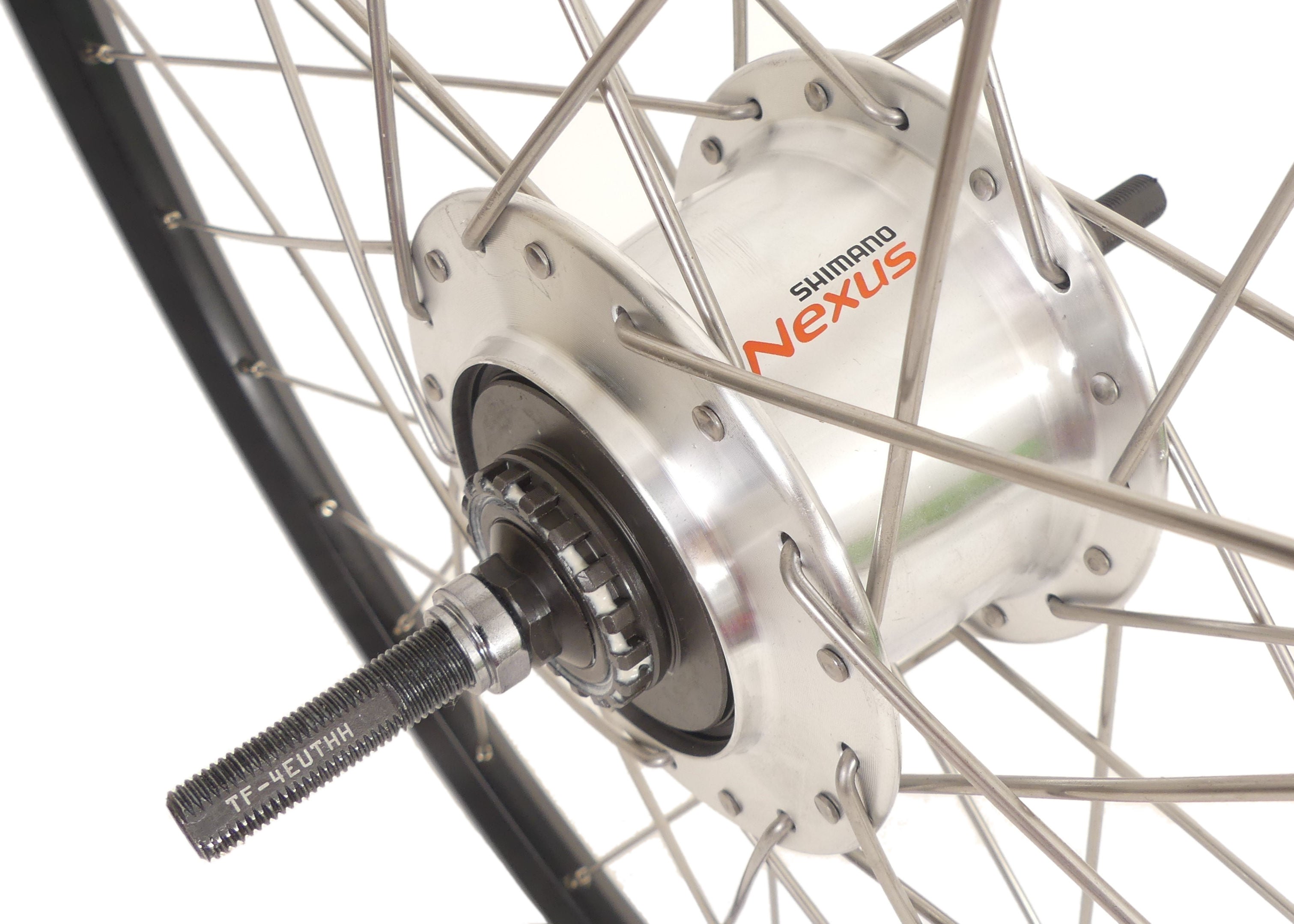 Shimano achterwiel 28 622 x 19c met nexus 7 naaf voor rollerbrake - zwarte geslepen velg met rvs spaken