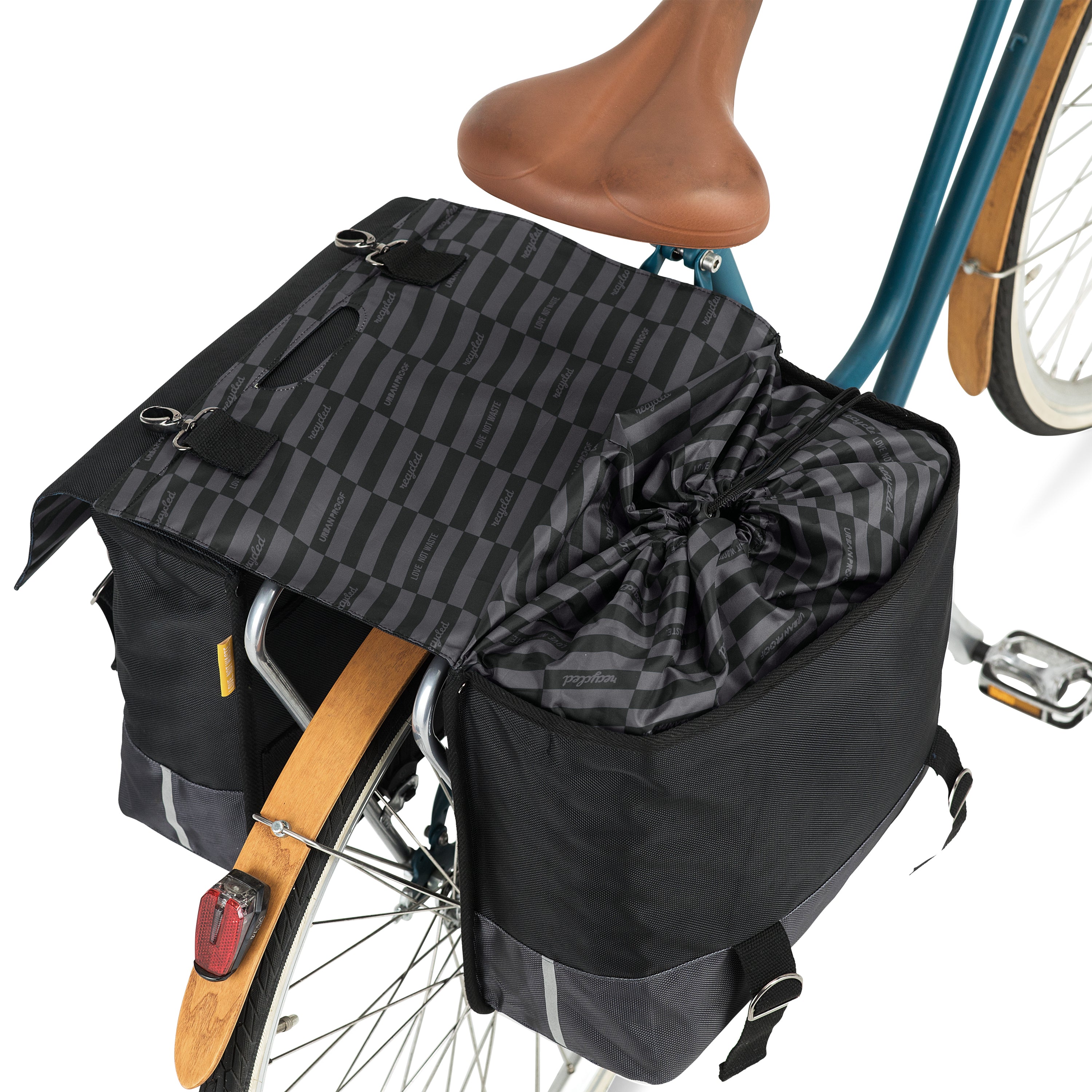 Urban Proof 40L dubbele fietstas zwart grijs