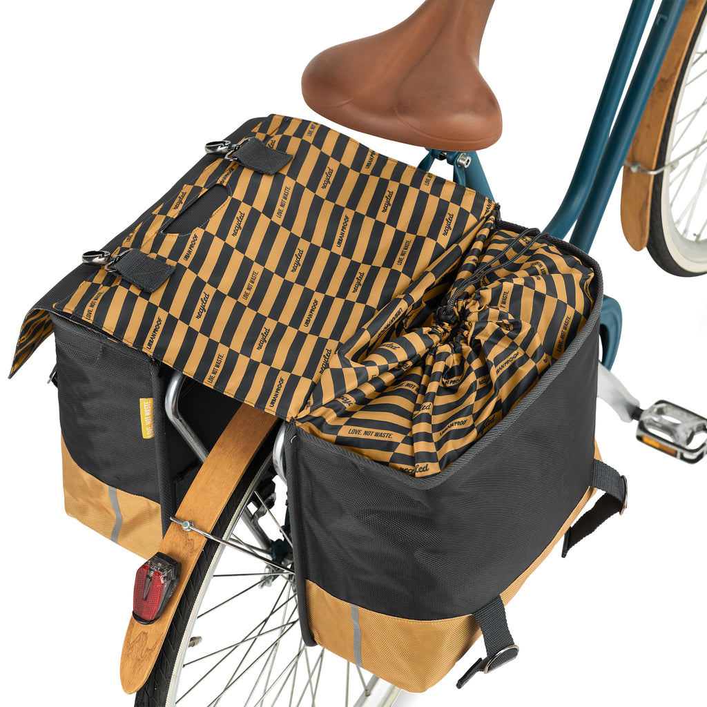 Urban Proof dubbele fietstas - zwart geel - 40L