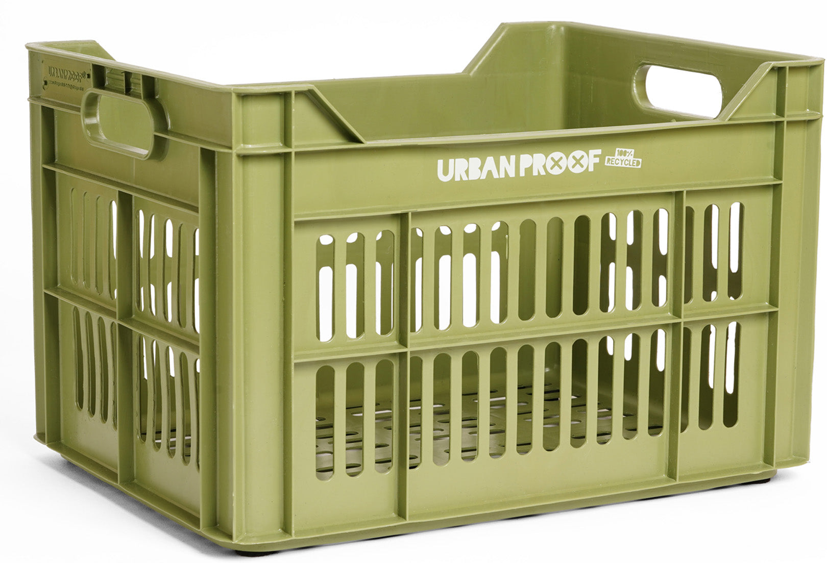 Urban proof fietskrat recycled kunststof 30l olijfgroen 40x30x25 cm