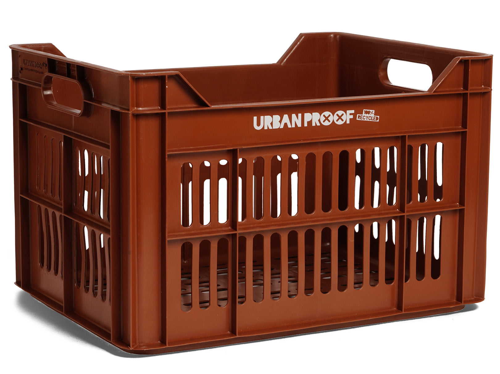 Urban proof fietskrat recycled kunststof 30l toffee bruin 40x30x25 cm