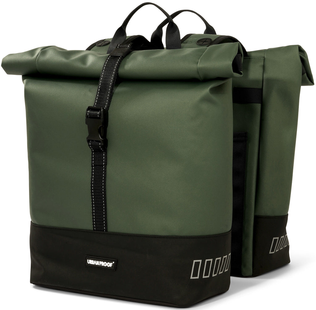 Urbanproof tas double roll up recycle 38l groen