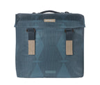 Basil Elegance dubbele fietstas - Gerecycled PET polyester - Waterkerende vouwsluiting - MIK systeem - Estate Blue