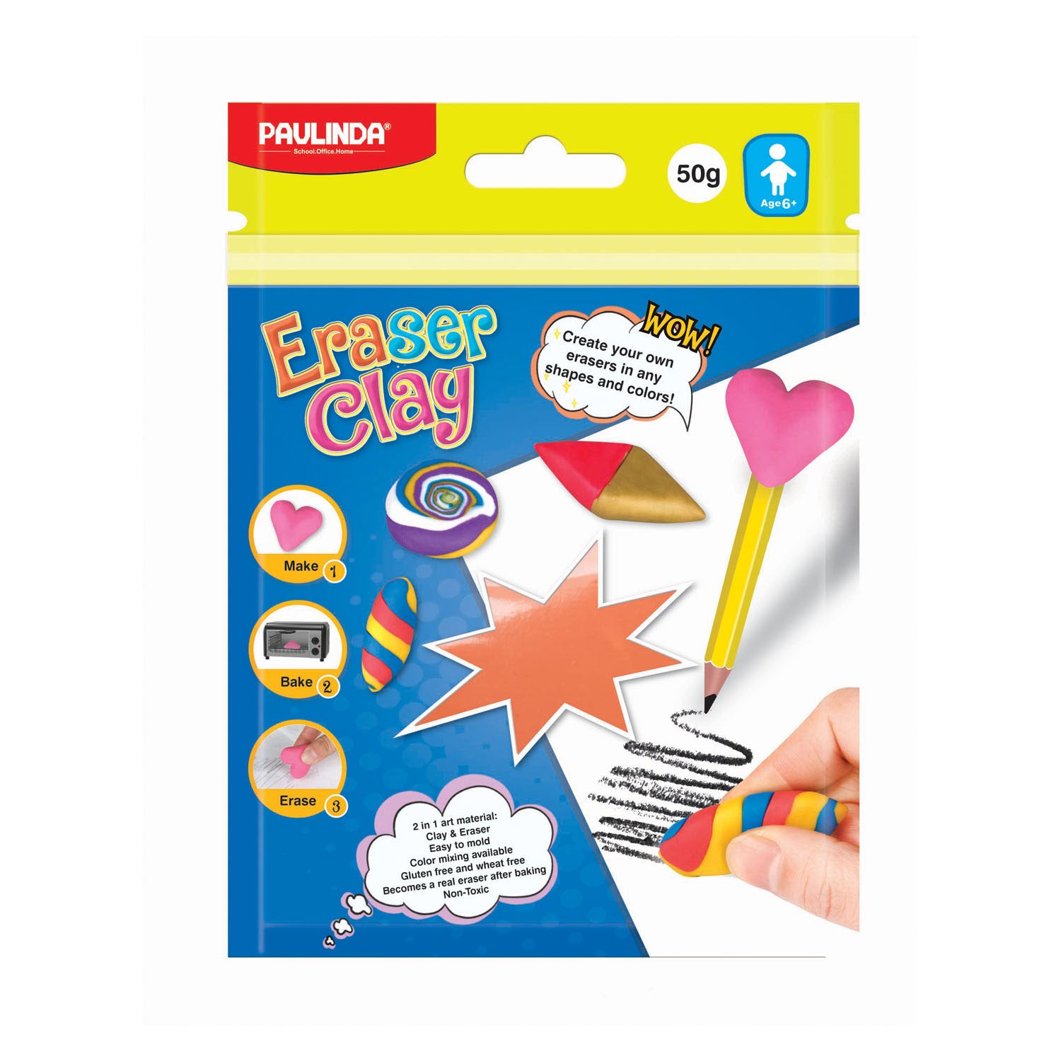 Paulinda knutselset klei gummetjes maken, 50gr.