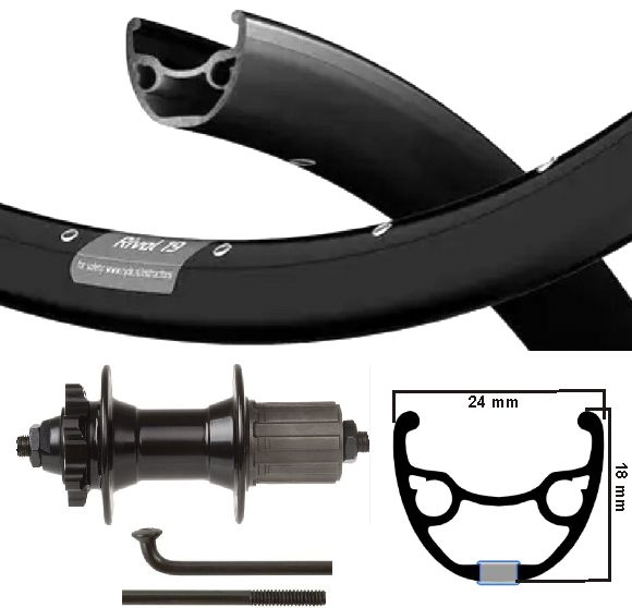Kgs achterwiel 27,5 inch (584) rival spaak zwart cassette 8-10 disc