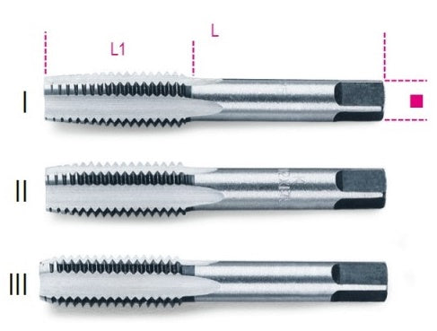 Beta handtappen, grove spoed, metrische draad verchroomd staal 430 6 - 004300006