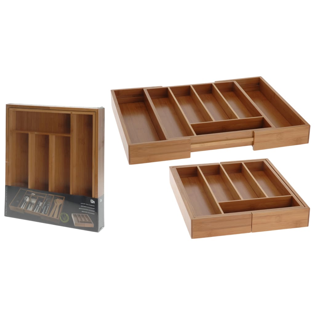 Excellent houseware bestekbak hout uitschuifbaar