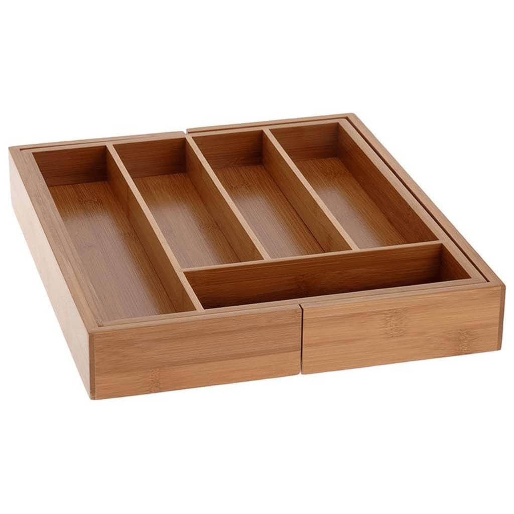 Excellent houseware bestekbak hout uitschuifbaar
