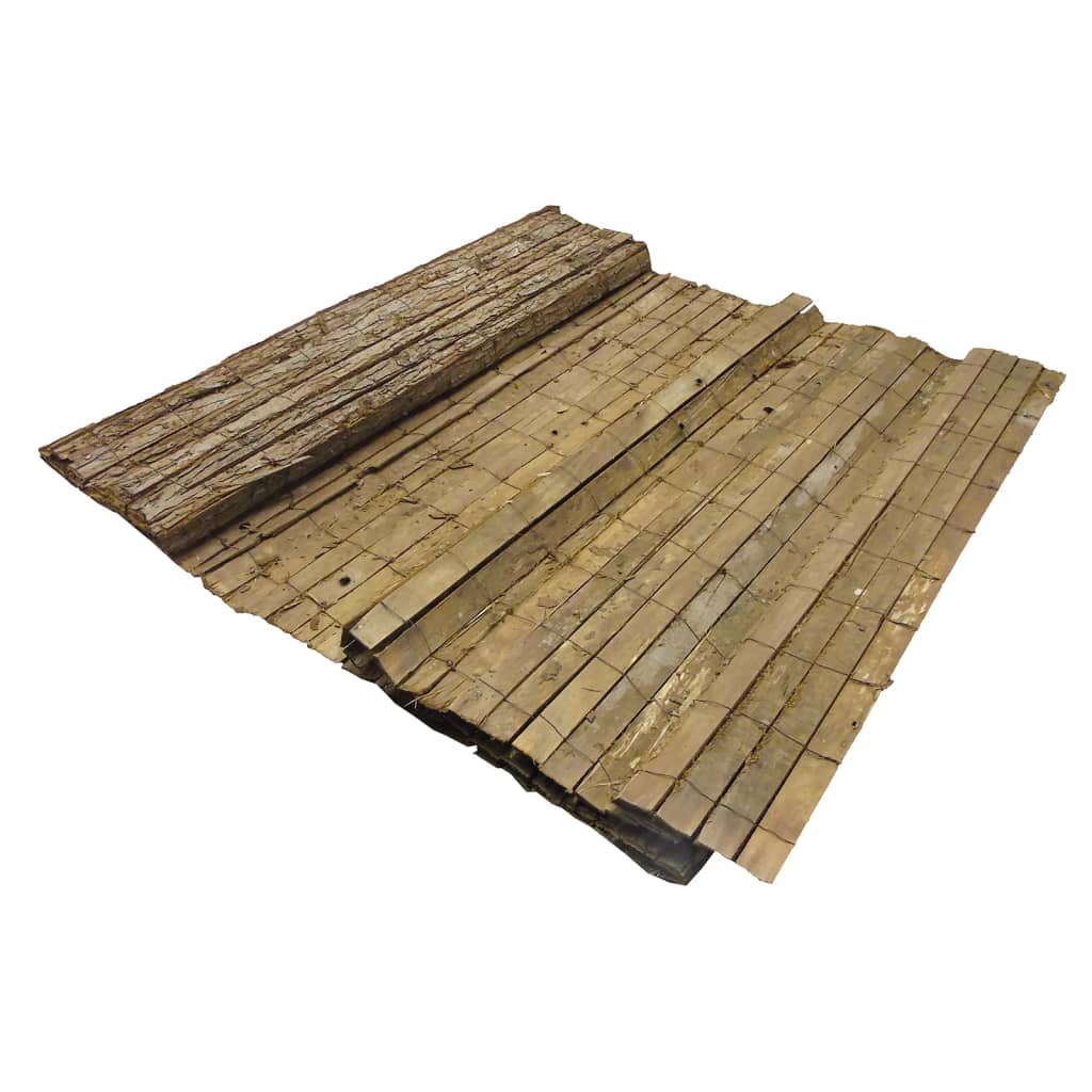 Nature tuinscherm 1x3 m 5 cm dik natuurlijke pijnboomschors