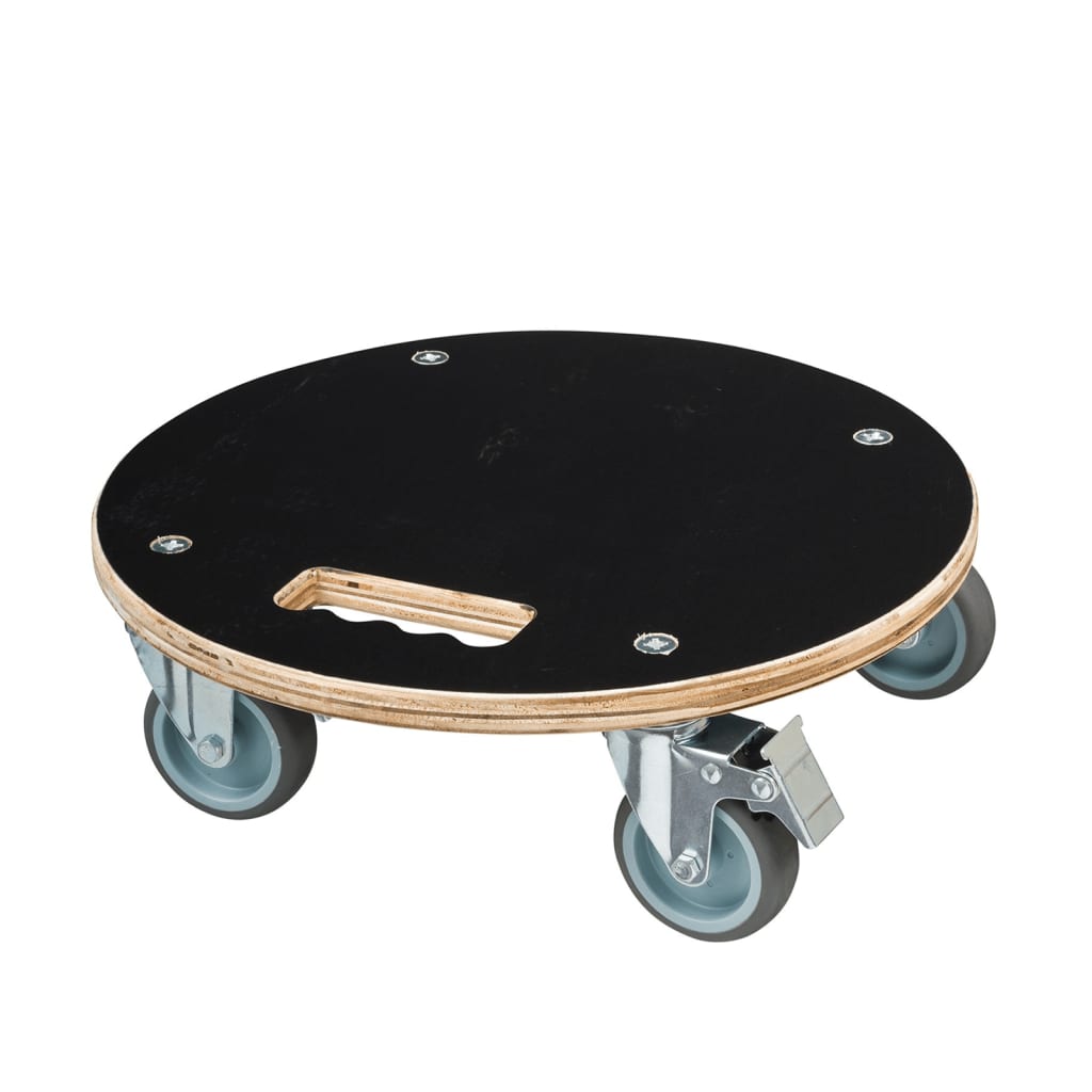 Nature planttrolley rond rolplank (zwart)
