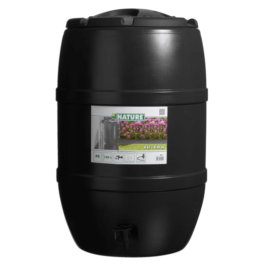Nature regenton 120 l 51x81 cm zwart