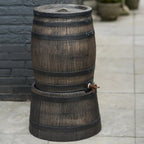Nature standaard voor regenton met hout-look 45x28,5 cm bruin