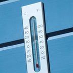 Nature wandthermometer 7x1x23 cm aluminium
