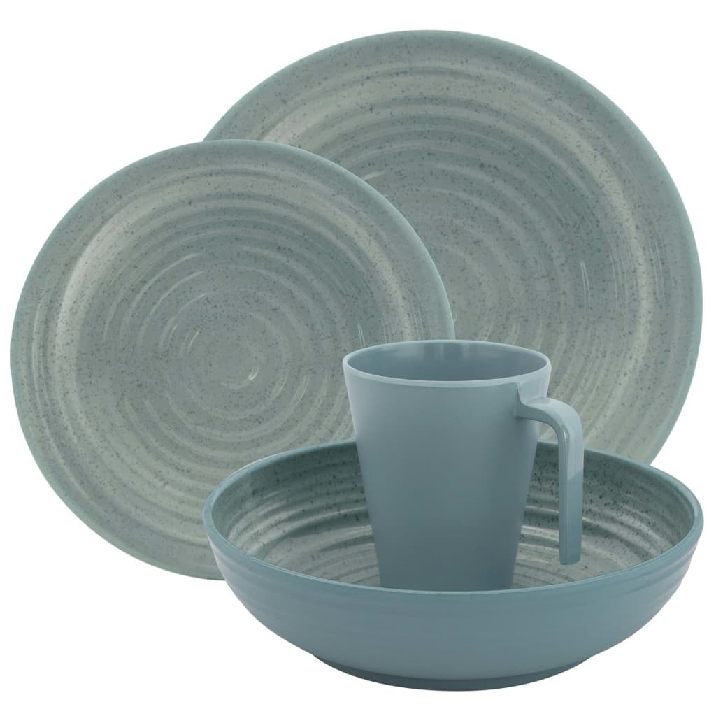 Eurotrail serviesset denia - 16delig - licht blauw - melamine