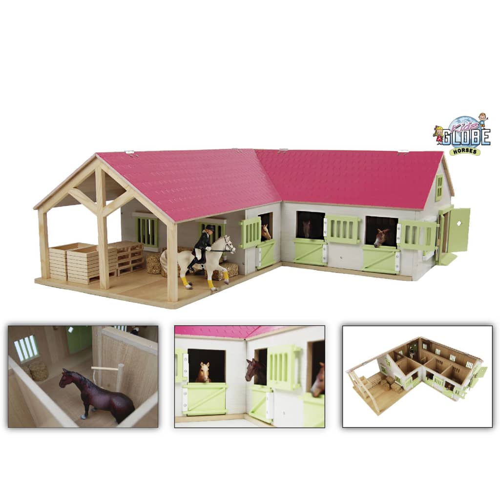 Kids globe paardenhoekstal roze