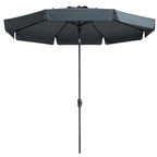 Madison parasol flores 300cm draai volant grijs
