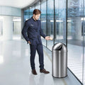 Push can prullenbak 40l mat chroom