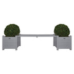 Esschert design bank met plantenbak grijs cf33g