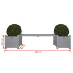 Esschert design bank met plantenbak grijs cf33g