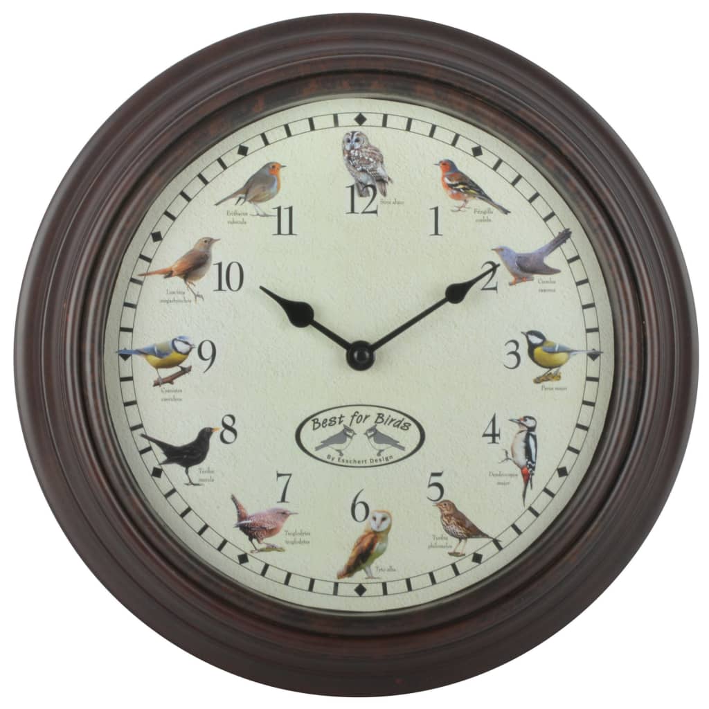 Esschert design klok met vogelgeluiden