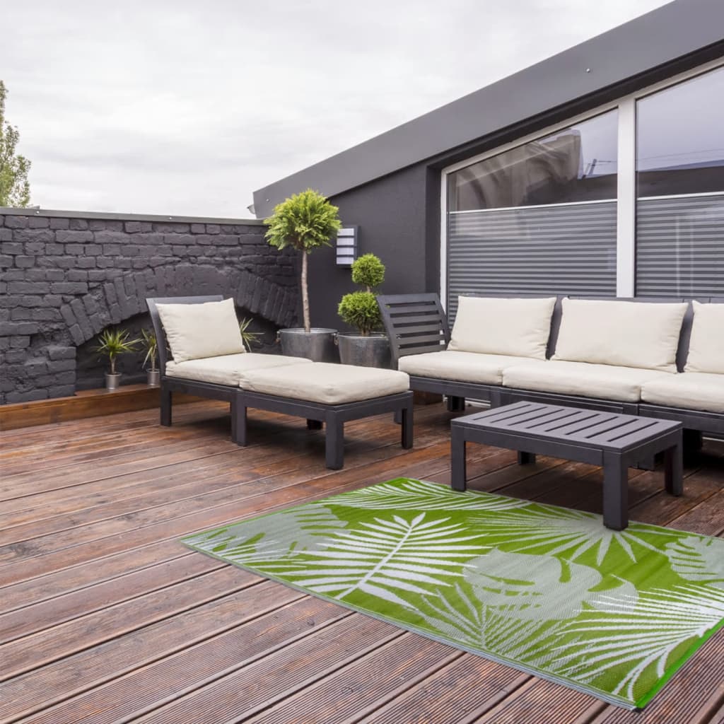 Esschert design buitenkleed 241x152 cm jungle bladeren oc22