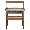Esschert design oppottafel met lade en rek bruin