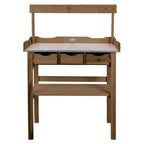 Esschert design oppottafel met lade en rek bruin