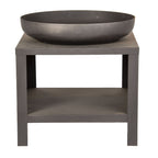 Esschert Design Esschert Design Vuurschaal met houtopslag 62 cm zwart