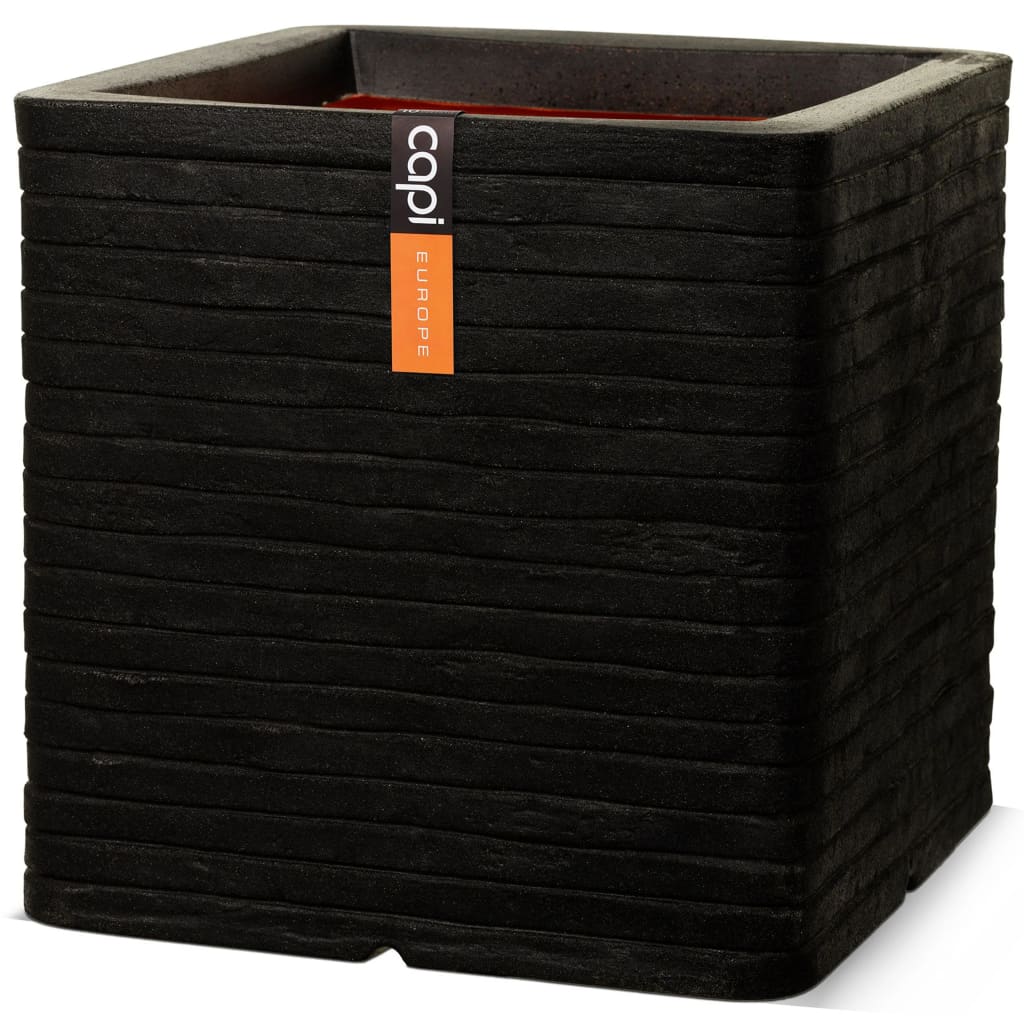 Capi plantenbak nature row vierkant 40x40 cm zwart kblro903