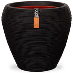 Capi bloempot nature rib taps 42x38 cm zwart kblr362