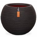 Capi bloempot nature rib bolvormig 40x32 cm zwart kblr270