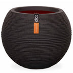 Capi bloempot nature rib bolvormig 40x32 cm zwart kblr270