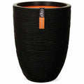 Capi bloempot nature rib elegant laag 46x58 cm zwart pkblr783