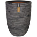 Capi bloempot nature rib elegant laag 36x47 cm antraciet kofz782