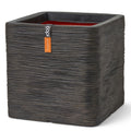 Capi Capi Plantenbak Nature Rib vierkant 40x40x40 cm donkerbruin