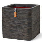 Capi Capi Plantenbak Nature Rib vierkant 40x40x40 cm donkerbruin