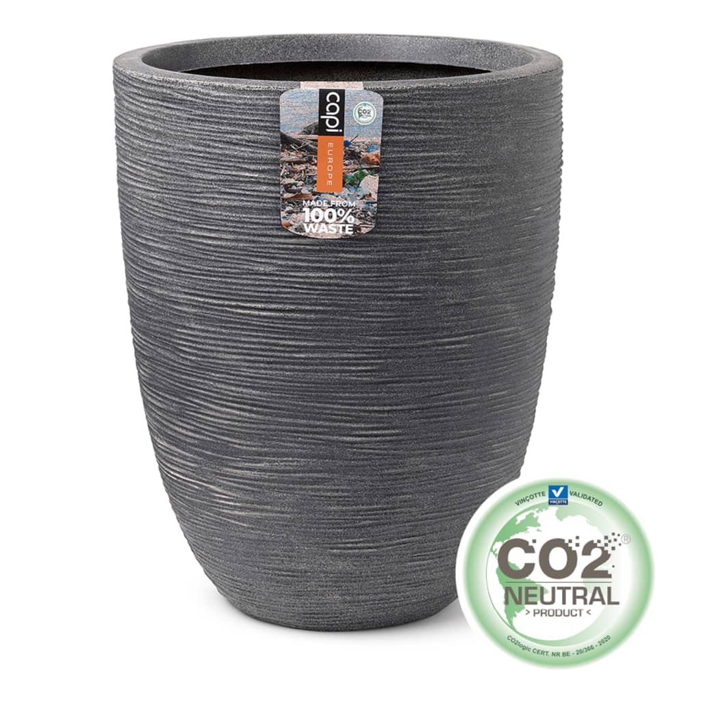 Capi plantenbak waste rib laag elegant 46x58 cm grijs