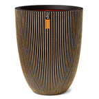 Capi Capi Bloempot Groove elegant 34x46 cm zwart en goudkleurig