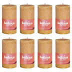 Bolsius Bolsius Stompkaarsen Shine 8 st rustiek 100x50 mm honinggeel